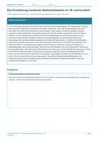 Vorschau - Arbeitsblätter - Arbeitsblatt Geschichte Klasse 11 – Entstehung moderner Nationalstaaten im 19. Jahrhundert - Deckblatt
