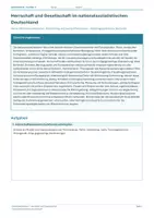 Vorschau - Arbeitsblätter - Arbeitsblatt Geschichte Klasse 11 – Herrschaft und Gesellschaft im Nationalsozialismus - Deckblatt