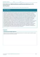 Vorschau - Arbeitsblätter - Arbeitsblatt Geschichte Klasse 11 – Liberalismus, Nationalismus und Konservatismus - Deckblatt