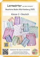 Vorschau - Stationenlernen - Lernwörter Klasse 2 Bausteine BaWü 2025 - Deckblatt