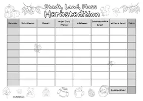 Vorschau - Spiele - Stadt, Land, Fluss – Herbstedition | Herbstspiel für Deutsch oder Vertretungsstunde | Herbstferien | Halloween I DaF/DaZ | Klasse 4–6 - Seite 3