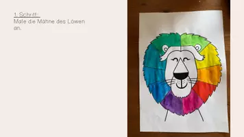 Vorschau - Mal- und Bastelvorlagen - Herr Löwe trägt heut´ bunt - Kunstbild - Seite 3