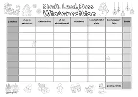Vorschau - Arbeitsblätter - Stadt, Land, Fluss – Winteredition | Winterspiel für Deutsch | Weihnachten | Weihnachtsspiel | DaF/DaZ | Klasse 4–6 - Seite 3