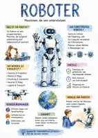 Vorschau - Arbeitsblätter - Lernposter + Arbeitsblatt "Roboter" + Onlineübung & MP3 + Mindmap + Infografik - Deckblatt
