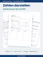 Vorschau - Test - Test - Zahlen darstellen bis 10.000 - Test A und B mit Lösungen - Deckblatt