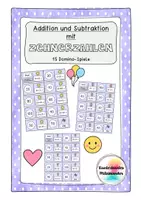 Vorschau - Spiele - 15 Rechendominos - Addition und Subtraktion mit Zehnerzahlen im Zahlenraum 100 - Deckblatt