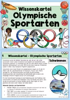 Vorschau - Stationenlernen - Olympische Sportarten - Wissenskartei mit Steckbriefen - Seite 1