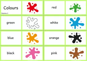 Vorschau - Spiele - Domino | englische Farben | Colours in English - Seite 1