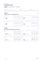 Vorschau - Test - Test · Die Stellenwerttafel bis 1000 · Test A und B mit Lösungen - Seite 1