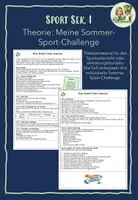Vorschau - Arbeitsblätter - Sport-Theorie: Meine Sommer-Sport-Challenge - Deckblatt
