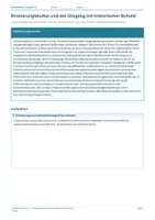Vorschau - Arbeitsblätter - Arbeitsblatt Geschichte Klasse 12 – Erinnerungskultur und historische Schuld - Deckblatt