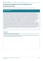 Vorschau - Arbeitsblätter - Arbeitsblatt Geschichte Klasse 12 – Europäische Integration bis zur EU - Deckblatt