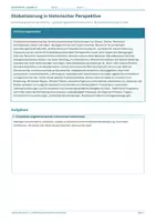 Vorschau - Arbeitsblätter - Arbeitsblatt Geschichte Klasse 12 – Globalisierung in historischer Perspektive - Deckblatt