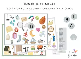 Vista previa - Tarjetas / Manipulativos - CONSCIÈNCIA FONOLÒGICA. BUSCA LA PARAULA QUE COMENCI PER LA LLETRA.... - página 1