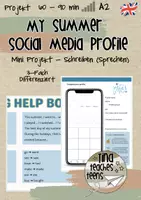 Vorschau - Stundenentwürfe - Back to School: My Summer Social Media Profile (A2) – Mini-Projekt (3-fach differenziert) - Deckblatt
