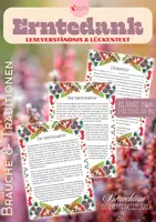anteprima - Esercizi - Erntedank in Deutschland – Festa del Raccolto in Germania Leseverständnis & Lückentext Tedesco - Pagina di copertina