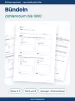 Vorschau - Test - Test - Bündeln bis 1000 - Test A und B mit Lösungen - Deckblatt