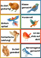 Vorschau - Anderer Materialtyp - Materialpaket: Lobkärtchen | Lernende, Vögel, und Pflanzen - Seite 1
