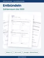 Vorschau - Test - Test - Entbündeln bis 1000 - Test A und B mit Lösungen - Deckblatt