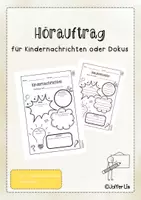 Vorschau - Arbeitsblätter - Hörauftrag für Kindernachrichten oder Dokumentationen - Deckblatt