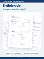 Vorschau - Test - Komplettpaket - 9 Tests zum Stellenwertsystem - Test A und B mit Lösungen - Seite 1