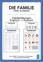 Vorschau - Arbeitsblätter - Vokabelübungen German/DaZ | Familie/Family - Deckblatt
