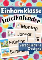 Vorschau - Präsentationen/Tafelbilder - Einhornklasse - Tafelkalender (Klassentier) - Deckblatt