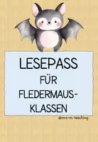 Vorschau - Mal- und Bastelvorlagen - Fledermausklasse: Lesepass Belohnung Motivation Förderung - Deckblatt