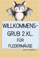 Vorschau - Bildkarten - Fledermausklasse: Willkommensgruß 2.Klasse Schulbeginn - Deckblatt