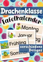 Vorschau - Präsentationen/Tafelbilder - Drachenklasse - Tafelkalender (Klassentier) - Deckblatt