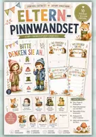 Vorschau - Merkblätter - Eltern-Pinnwandset Herbst | 6 Vorlagen inkl. 10 Garderobenkärtchen für Kita & Krippe - Deckblatt