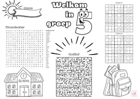 Voorbeeld - Welkom terug op school! | A3 Placemat Groep 5 - Voorblad