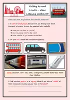 Vorschau - Unterrichtsreihen - Getting Around London– Video Listening Worksheet! 🚌 - Deckblatt