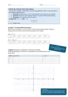 Vorschau - Arbeitsblätter - Lineare Funktionen- Wertetabelle, Steigungsdreieck, Punkte einzeichen - Seite 1