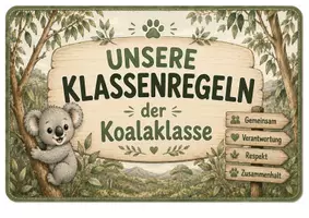 Vorschau - Poster - Klassenregeln - Klassentier Koala - Koalaklasse - Seite 1