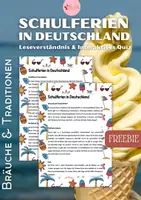 anteprima - Quiz - Schulferien in Deutschland FREEBIE & QUIZ - Pagina di copertina