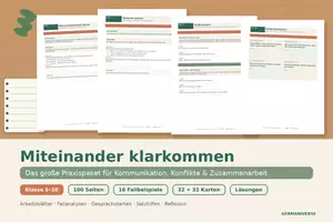 Vorschau - Arbeitsblätter - Miteinander klarkommen | Kommunikation, Konflikte & Zusammenarbeit - Deckblatt