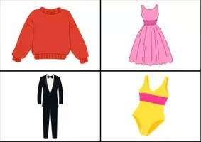 Aperçu - Cartes / Images - Anglais - Flashcards vêtements - P3 - Page 3