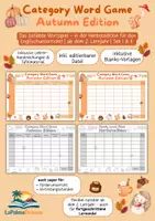 Vorschau - Arbeitsblätter - Stadt, Land, Fluss Herbstedition auf Englisch - Category Word Game Autumn | Wortschatzspiel Sek I & II im Englischunterricht - Deckblatt