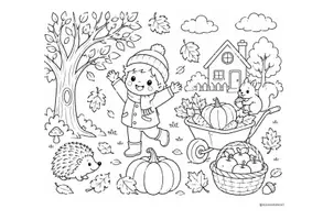 Vorschau - Mal- und Bastelvorlagen - Ausmalbilder Herbst - Seite 1