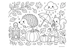 Vorschau - Mal- und Bastelvorlagen - Ausmalbilder Herbst - Seite 2