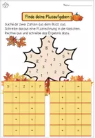 Vorschau - Arbeitsblätter - Plusaufgaben bis 10 selbst erstellen | Addition spielerisch üben | Herbst - Seite 1