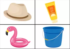 Aperçu - Cartes / Images - Anglais - Flashcards plage - P5 - Page de couverture