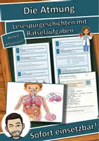 Vorschau - Arbeitsblätter - Die Atmung – Lesespurgeschichte mit Rätselaufgaben (Klasse 7) - Deckblatt