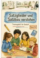 Vorschau - Arbeitsblätter - Satzglieder und Satzbau Klasse 5 -6 Übungen und Proben - Deckblatt