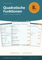 Vorschau - Arbeitsblätter - Quadratische Funktionen Mathe 8 Realschule - Deckblatt