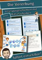 Vorschau - Arbeitsblätter - Die Vererbung – Lesespurgeschichte mit Rätselaufgaben (Klasse 9) - Deckblatt