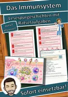 Vorschau - Arbeitsblätter - Das Immunsystem – Lesespurgeschichte mit Rätselaufgaben (Klasse 8) - Deckblatt