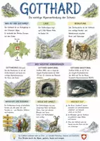 Vorschau - Arbeitsblätter - Lernposter + AB mit Fragen zum Thema "Gotthard" + Lösungsblatt + Mindmap + Infografik - Deckblatt