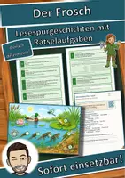 Vorschau - Arbeitsblätter - Der Frosch – Lesespurgeschichte mit Rätselaufgaben (Klasse 5) - Deckblatt
